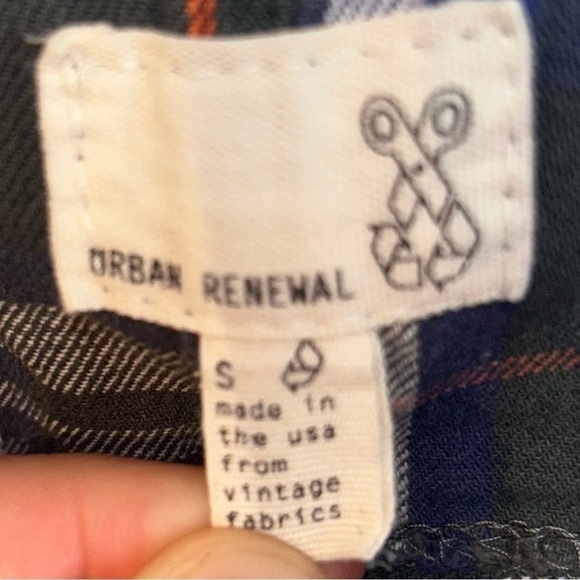 Urban Outfitters Renewal Shirt Flannel Button Up Long Sleeve Stripes Plaid Top - Picture 4 of 11